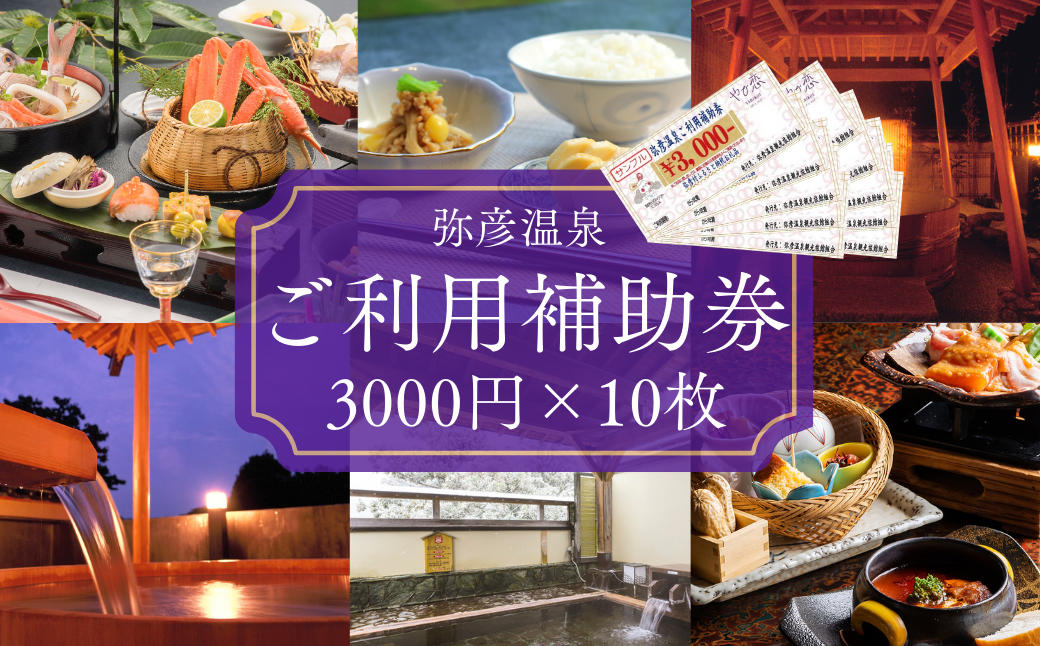 弥彦温泉ご利用補助券 3,000円分【10枚】