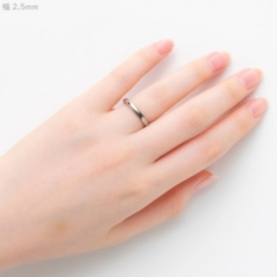 純チタン甲丸リング(幅2.5mm)10号