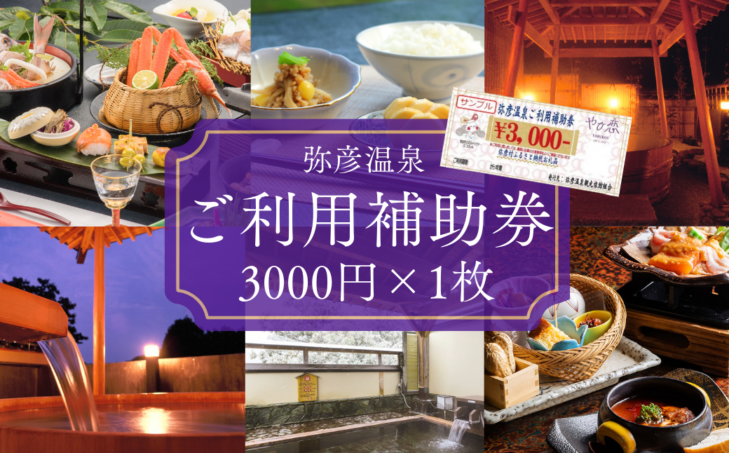 弥彦温泉ご利用補助券 3,000円分