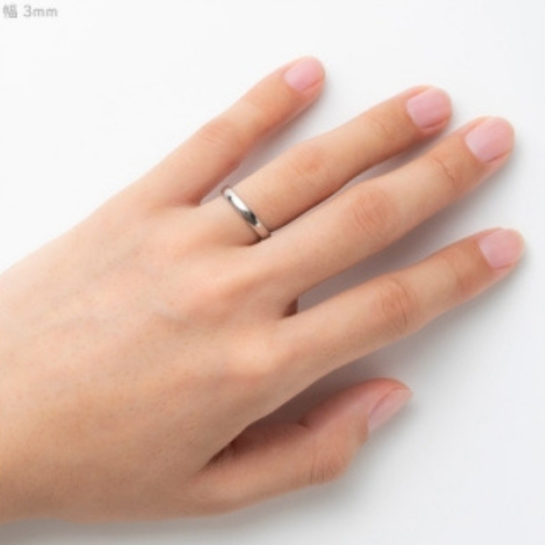 純チタン甲丸リング(幅3mm)9号