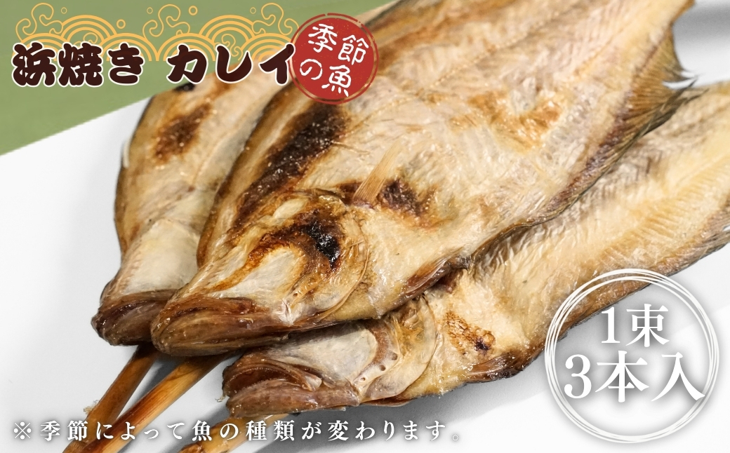 【出雲崎名物】磯田鮮魚店の浜焼き「3種セット」（さば・赤魚・季節の魚　各1束　計3束） 出雲崎町 サバ 鯖 赤魚 アナゴ 穴子 ギス カレイ 串焼き 新潟県 出雲崎町