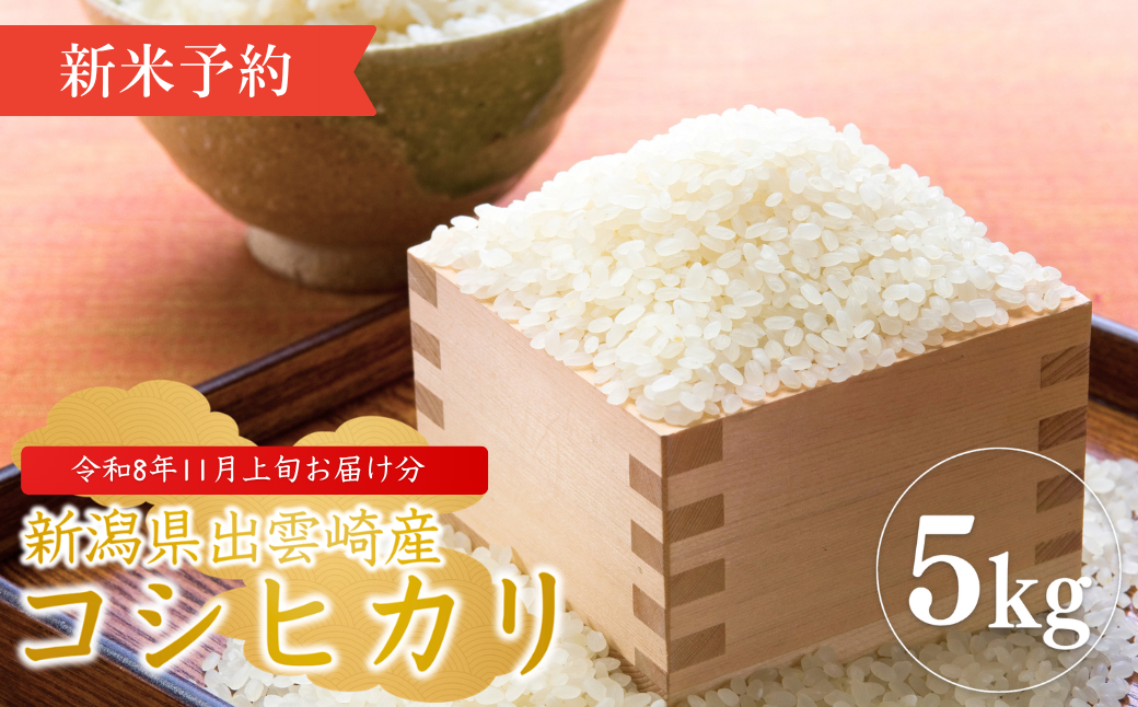 《新米》 【先行予約】【農家直送】令和8年産 新潟県産 「コシヒカリ」5kg 〈11月上旬発送分〉 出雲崎町産 農事組合法人ファーム天領 白米 精米 お米 こしひかり　