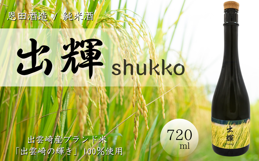【日本酒】純米酒『出輝』（720ml×1本）恩田酒造 新潟県 出雲崎町産 出雲崎の輝き 食中酒 令和7年産
