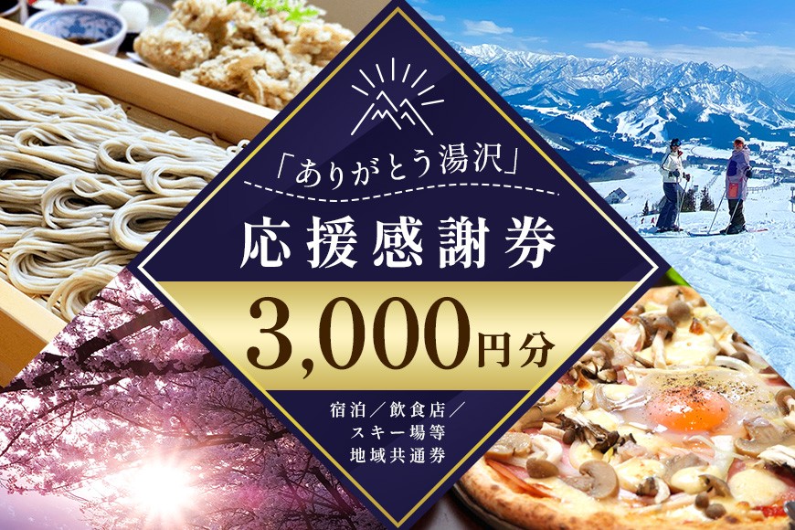 「ありがとう湯沢」応援感謝券【3,000円分】 183860