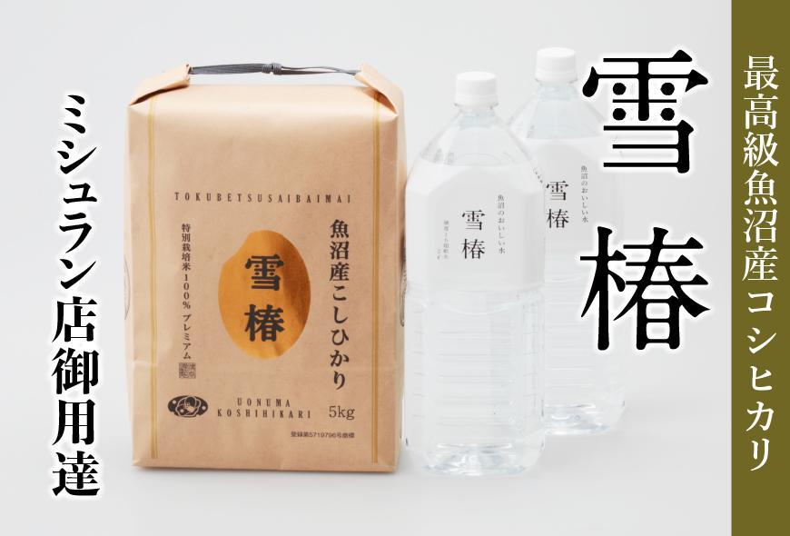 【2025年産 】【至高セット】最高級魚沼産コシヒカリ「雪椿」魚沼のおいしいお水「雪椿」（5kg×1袋・2L×2本） 特別栽培米