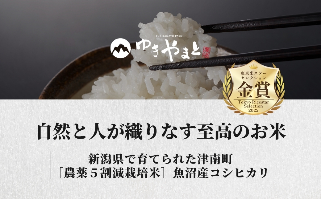 【令和8年産先行予約】【12ヶ月定期便】魚沼産  特別栽培米 コシヒカリ「ゆきやまと」20kg (5kg×4袋) ※節減対象農薬当地比5割減 ※東京米スターセレクション金賞受賞| こしひかり お米 おこめ こめ コメ ブランド米  新潟県 津南町