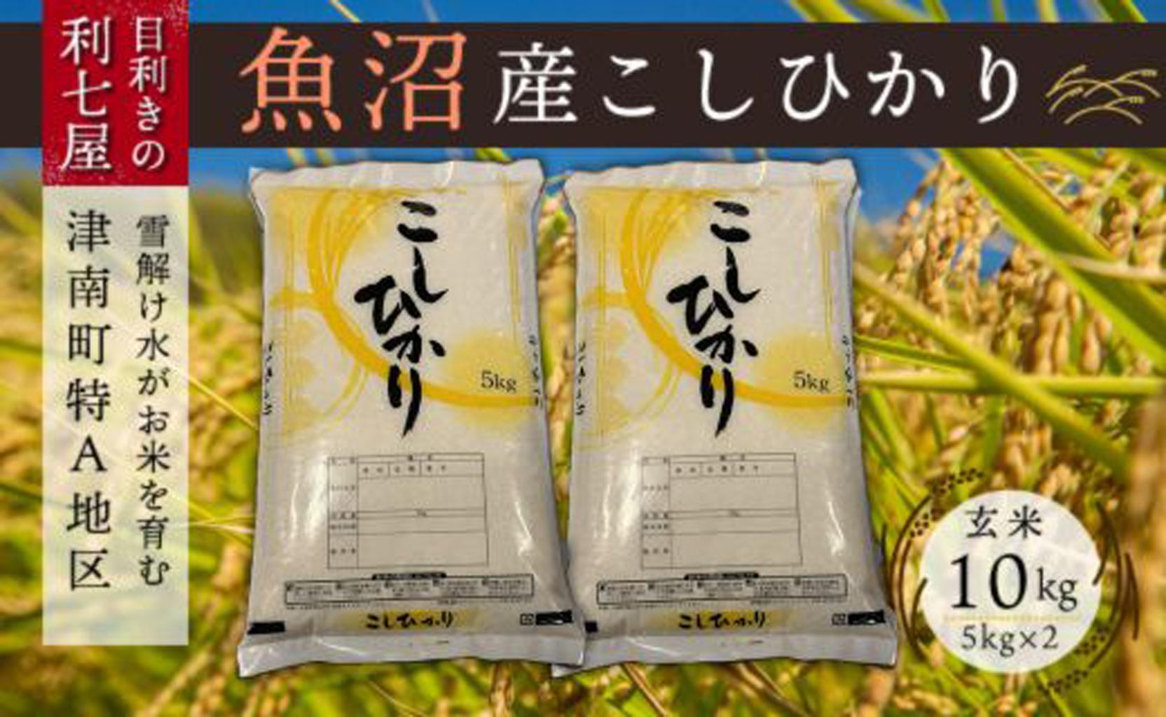 【令和7年産 新米】【魚沼産コシヒカリ 玄米10kg（5kg×2袋）×全9回】雪解け水がお米を育む、津南町特A地区の美味しいお米。【令和7年10月以降発送】