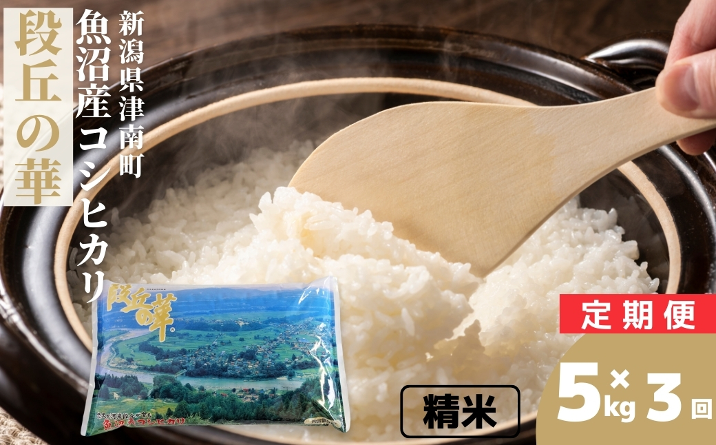 【3ヶ月定期便】【令和7年産】魚沼産コシヒカリ 「段丘の華」（5kg）新潟県 津南町 大阪屋商店