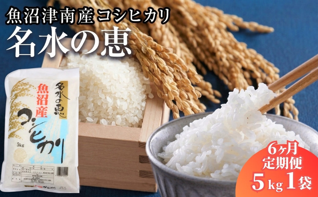 【6ヶ月定期便】【令和8年産】魚沼津南産コシヒカリ「名水の恵」5kg