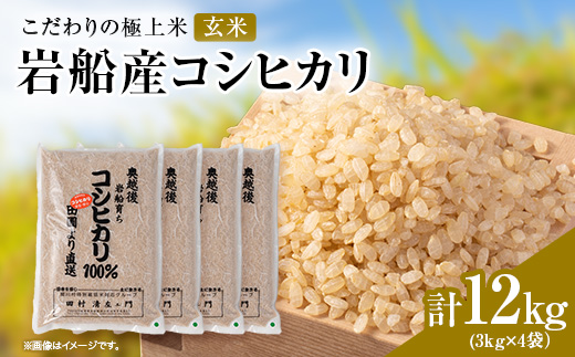 R7年産 [極上]安心こだわり米 岩船産コシヒカリ玄米12kg(3kg×4袋)[百姓屋]【1720557】