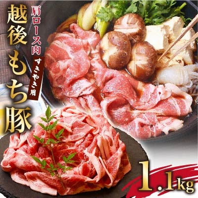 越後もち豚肩ロース肉(すきやき用)1.1kg【配送不可地域：離島】【1117861】