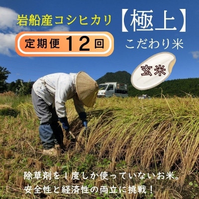 【毎月定期便】[極上]安心こだわり米 岩船産コシヒカリ 玄米6kg(3kg×2袋)[百姓屋]全12回【4084285】