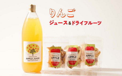 リンゴのこだわりジュース（1本）とドライフルーツ（3点）セット｜りんごジュース ストレート 100% 魚津 富山 ※北海道・沖縄・離島への配送不可