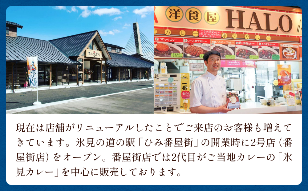氷見うどん細麺6本入りと洋食屋ハローの氷見カレー4個セット