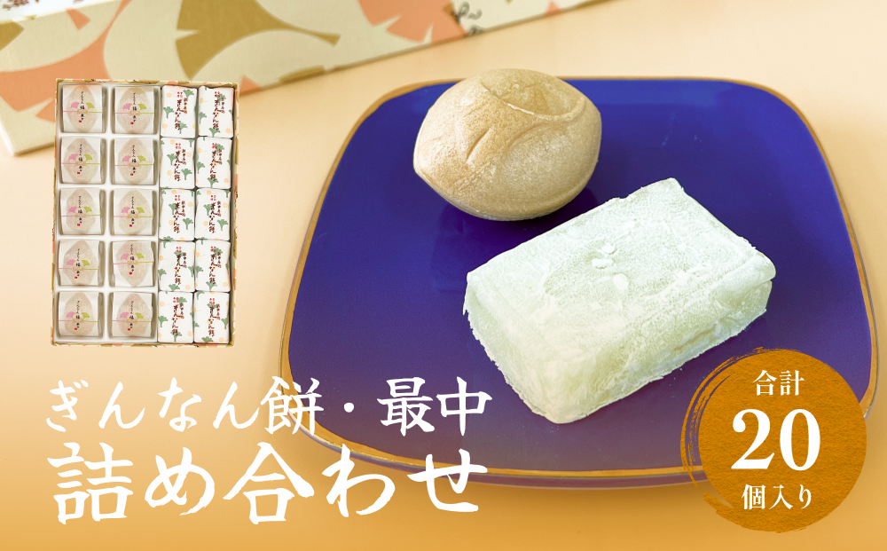 和菓子詰め合わせ2種（餅、最中）セット ぎんなん餅本舗おがや 富山県 氷見市 和菓子 銀杏 餅 最中 お茶請け 詰め合わせ 冠婚葬祭 ギフト プレゼント