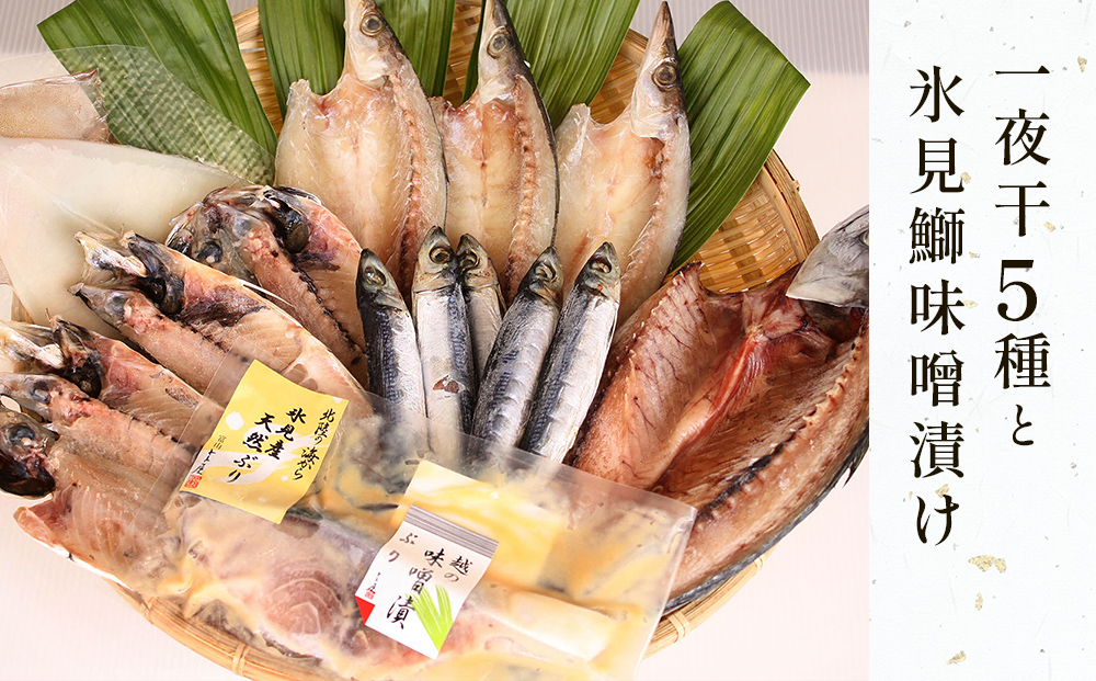 氷見 堀与おすすめ一夜干5種と氷見鰤味噌漬け 富山県 氷見市 干物 詰め合わせ 食べ比べ セット ブリ ぶり 切り身