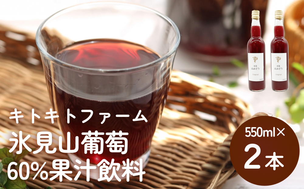 氷見山葡萄60%果汁飲料 550ml×２ ＜2025年11月以降順次発送＞ 富山県 氷見市 やまぶどう フルーツ 果物