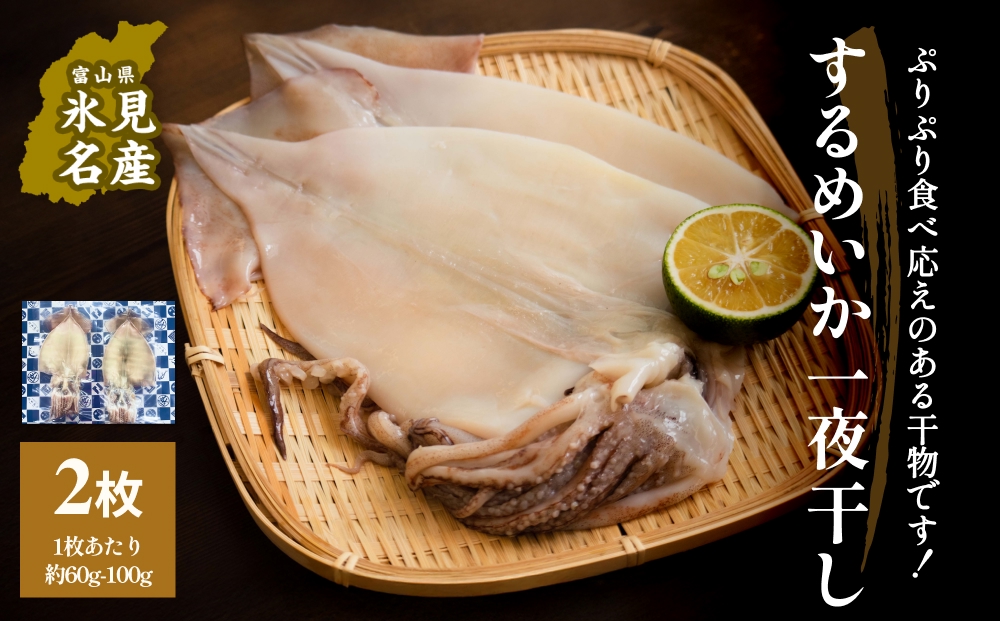 するめいか一夜干し 2枚 富山県 氷見市 イカ 干物