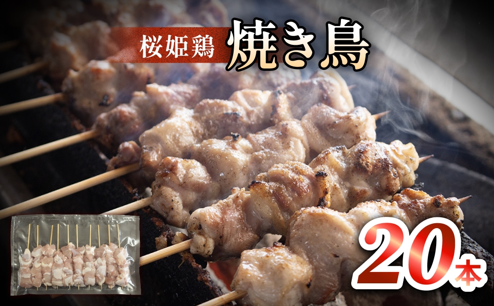 桜姫鶏 焼き鳥（20本入り） 焼き鳥 冷凍 バーベキュー 肉 国産 富山県 氷見市
