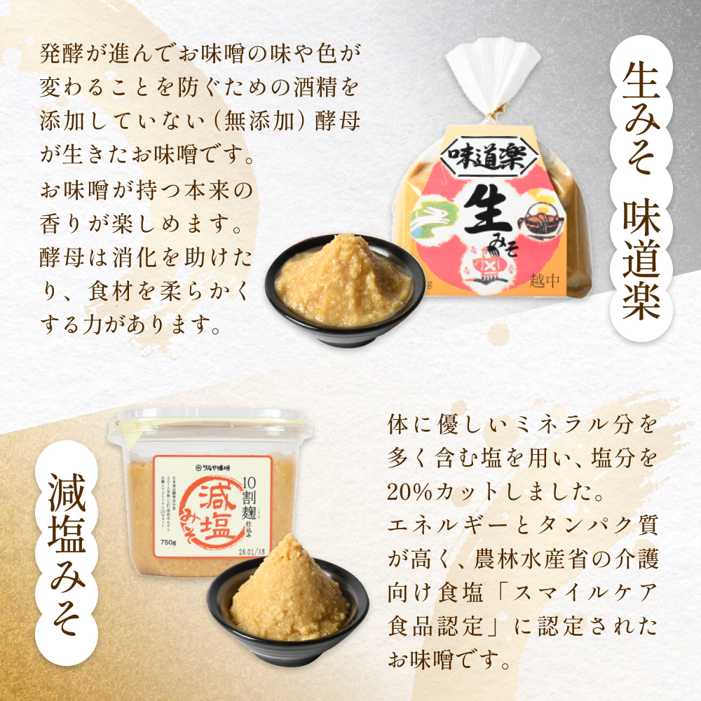 ツルヤ味噌　お試し4種食べくらべ こうじ味噌 グルテンフリー 発酵 味噌汁 朝食 熟成 富山県 氷見市
