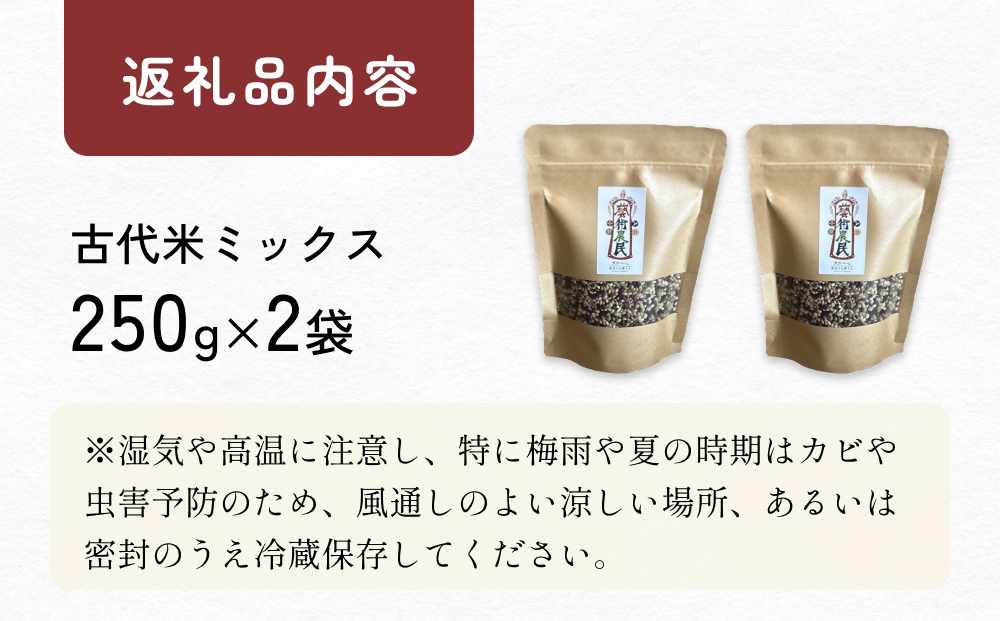 【交響するお米】［古代米ミックス］自然栽培 朝紫&アクネモチ 250g×2袋（ 令和7年産 ） 富山県 氷見市 |  移住農家が里山から直送 米 古代米 紫黒米 緑米