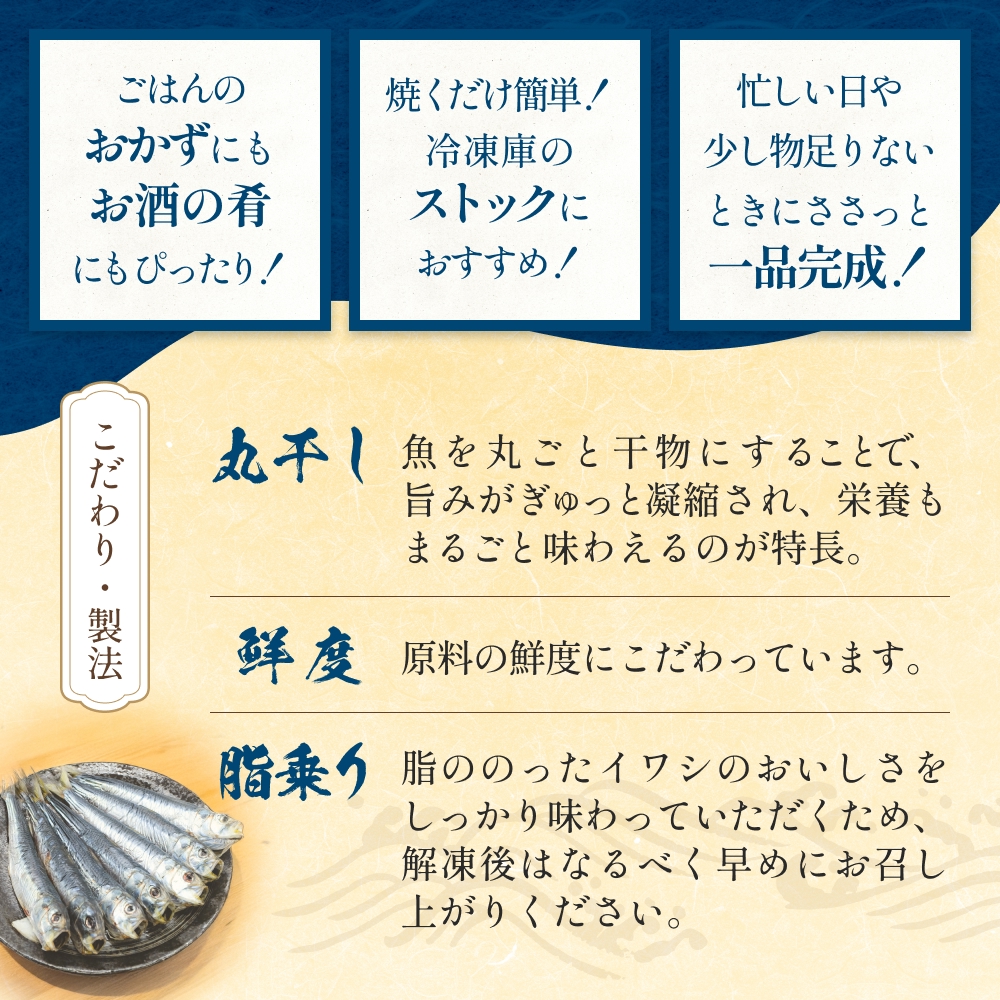 いわし丸干し（7尾） × 8セット 〈冷凍〉 