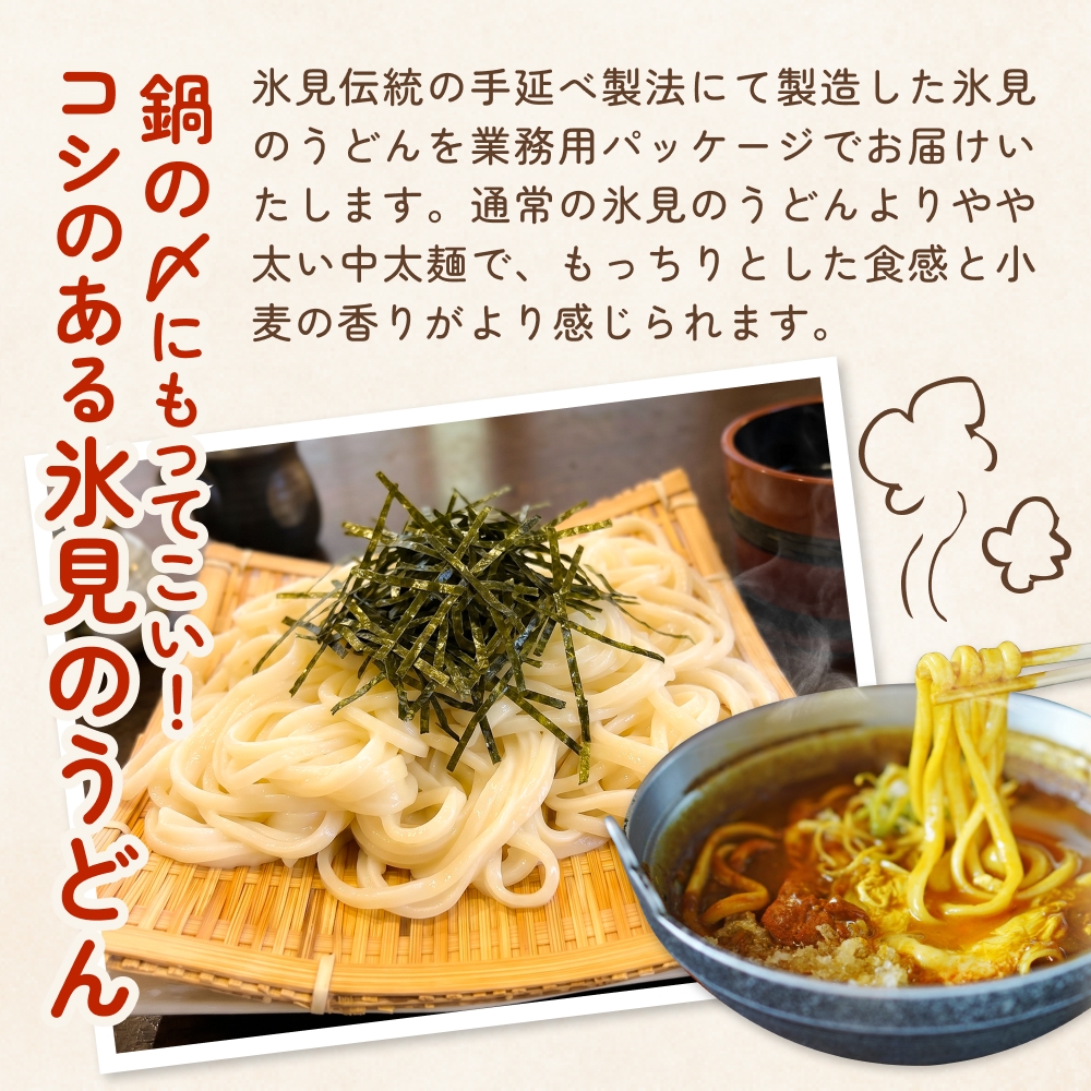 【 3回 隔月 定期便 】【 訳あり 】 業務用 氷見うどん 1kg 訳アリ うどん 乾麺 業務用 鍋 〆 アレンジ 簡易包装 富山 氷見