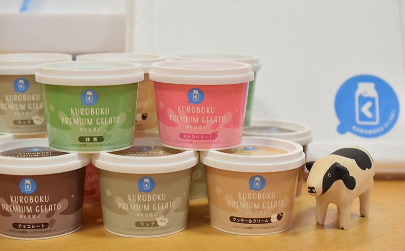 くろぼくジェラート 120ml×12個 5種セット 詰め合わせ スプーン付き アイスクリーム 冷凍/くろべ牧場まきばの風 うしのいえMOOガーデン/富山県 黒部市 スイーツ お菓子 菓子 おやつ