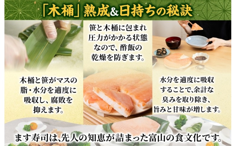 冷凍キット旨味ます寿司フルセット 旨味ます寿司 寿司ケーキ 押し寿司 食育 体験 簡単 自宅 家庭 手作り 夏休み 体験 笹寿司 木桶 魚 伝統 和食 富山名物 お取り寄せ ます寿司屋 ヒロ助 送料無料 富山県 黒部市