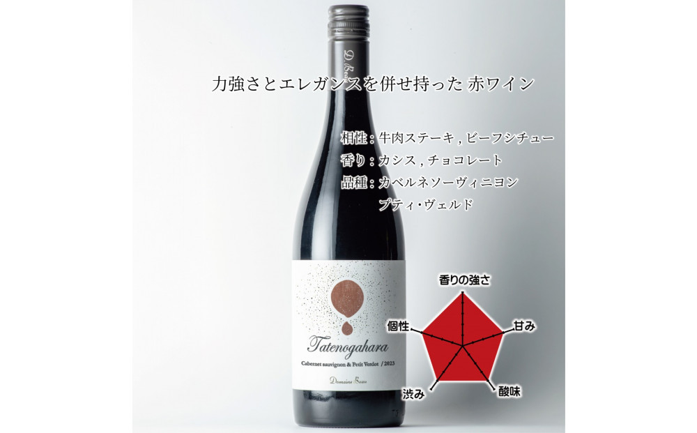 立野原カベルネソーヴィニヨン&プティ・ヴェルド 2023 ワイナリー風景ポチ袋5枚セット付き