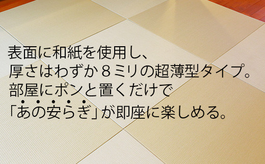 【置くだけでくつろげる畳空間に】 8ミリ置き畳「凪-NAGI-」 9枚　新銀白色　9枚　 