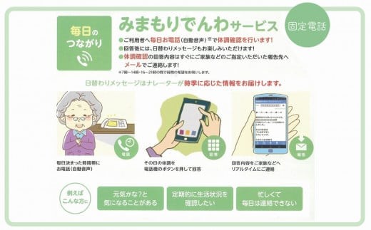 郵便局のみまもりサービス「みまもりでんわサービス」（固定電話、6カ月間）