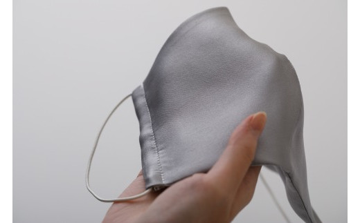 【大正2年創業の絹織物メーカーがつくるマスク】SILK MASK 007015　Light Gray/ライトグレー　1枚