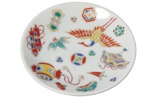 【かわいい九谷焼】縁起小皿コレクションⅡ 4枚 お皿 おしゃれな小皿 和食器セット 化粧箱入 ギフト プレゼント