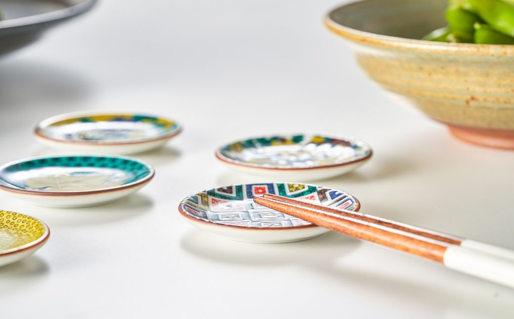 姫皿 はしおき 名品コレクション 5枚セット 九谷焼｜石川県 小松市 打田平太郎商店