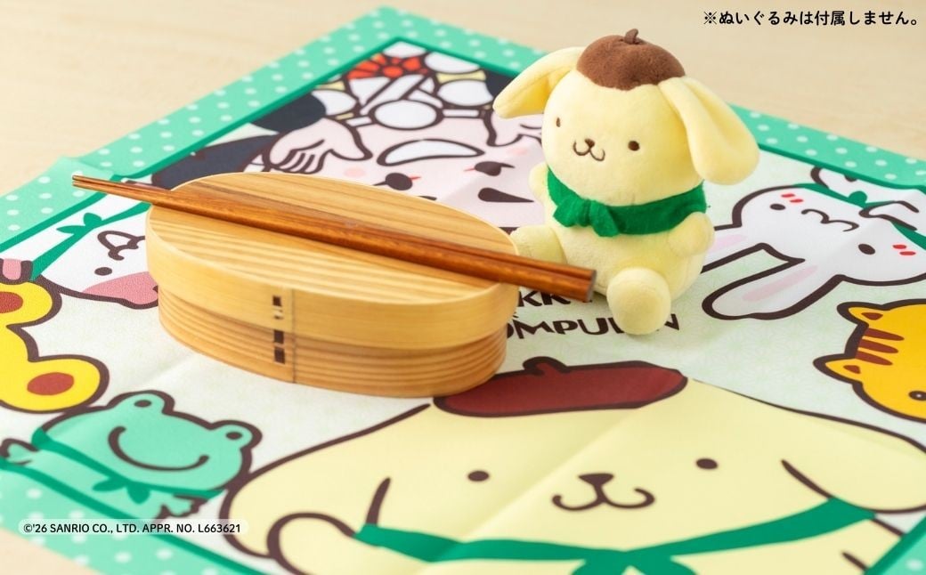 【小松市限定デザイン】カブッキー × ポムポムプリン 小松市オリジナルミニタオル・風呂敷セット  サンリオ キャラクター  | 石川県 小松市 