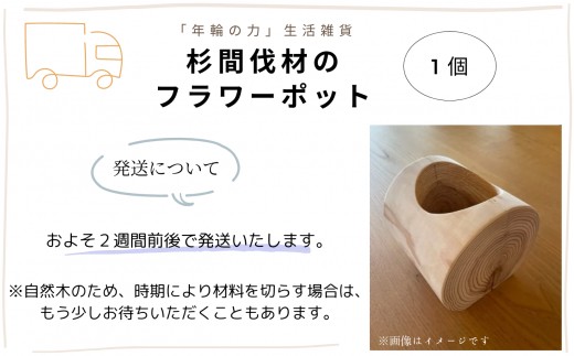 「年輪の力」生活雑貨 杉間伐材のフラワーポット
