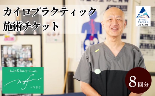 カイロプラクティック施術 (60分) 8回券 利用券 チケット 整体 マッサージ 小松市 【Health＆Beauty Studio nagiSa~なぎさ】