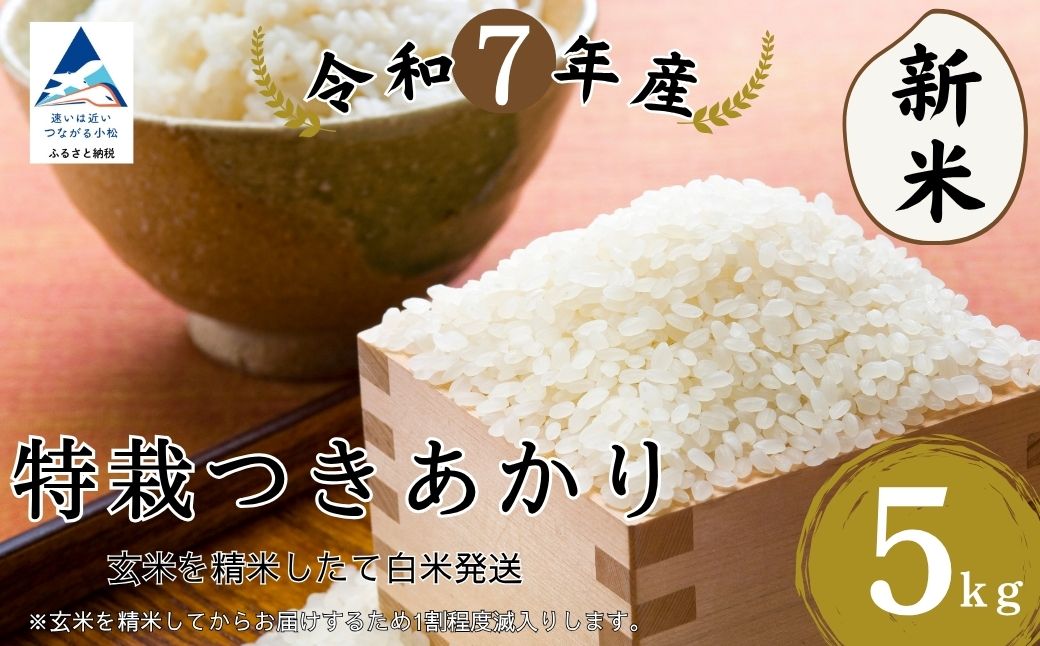 特栽つきあかり 玄米5㎏ 精米したて白米発送