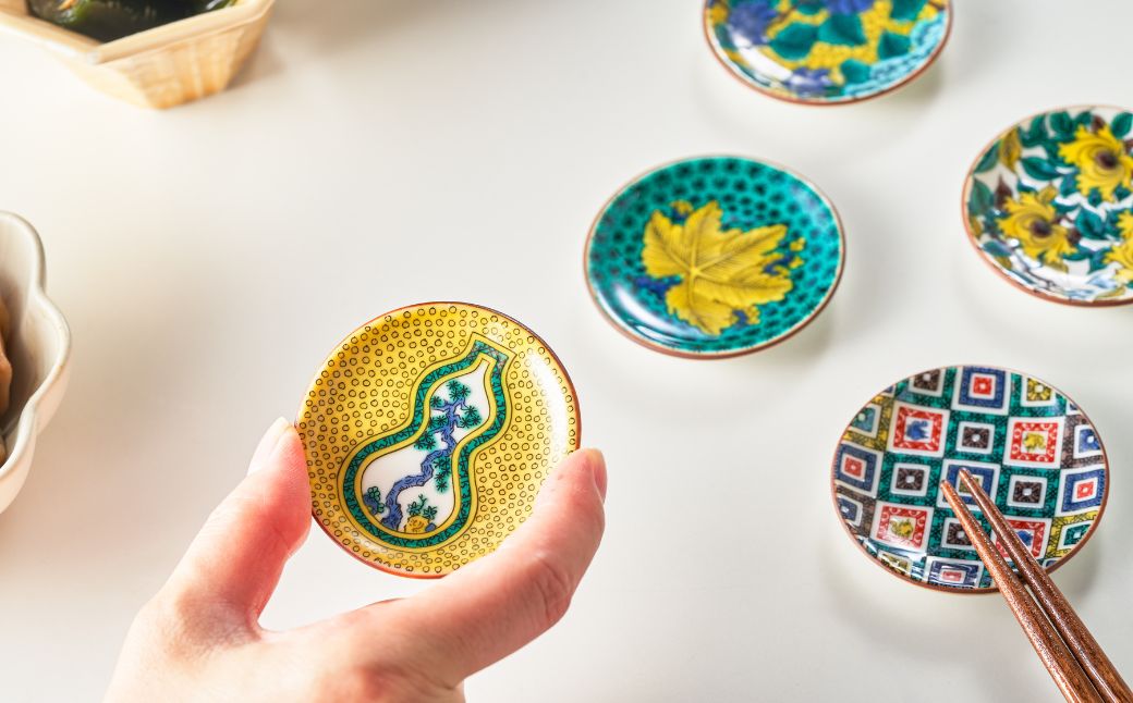 姫皿 はしおき 名品コレクション 5枚セット 九谷焼｜石川県 小松市 打田平太郎商店