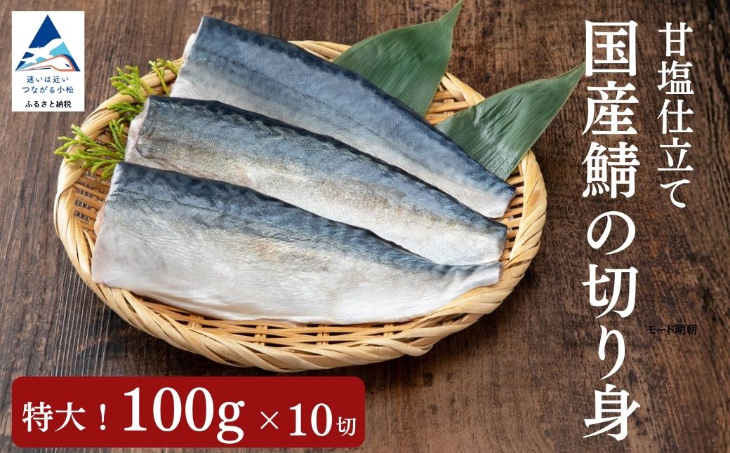 国産鯖の切り身(甘塩) 10切 冷凍便 （一切れ約100ｇ）　【ほんのり塩気】 焼魚 魚介 海鮮