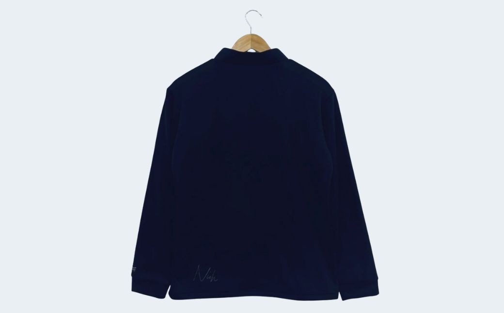 メンズ エアライトログジップロングスリーブモックネックシャツ/ブラック/Lサイズ ゴルフウェア ゴルフ メンズ ロゴカラー モックネック 黒 おしゃれ コーデ｜石川県 小松市【有限会社ドオム】