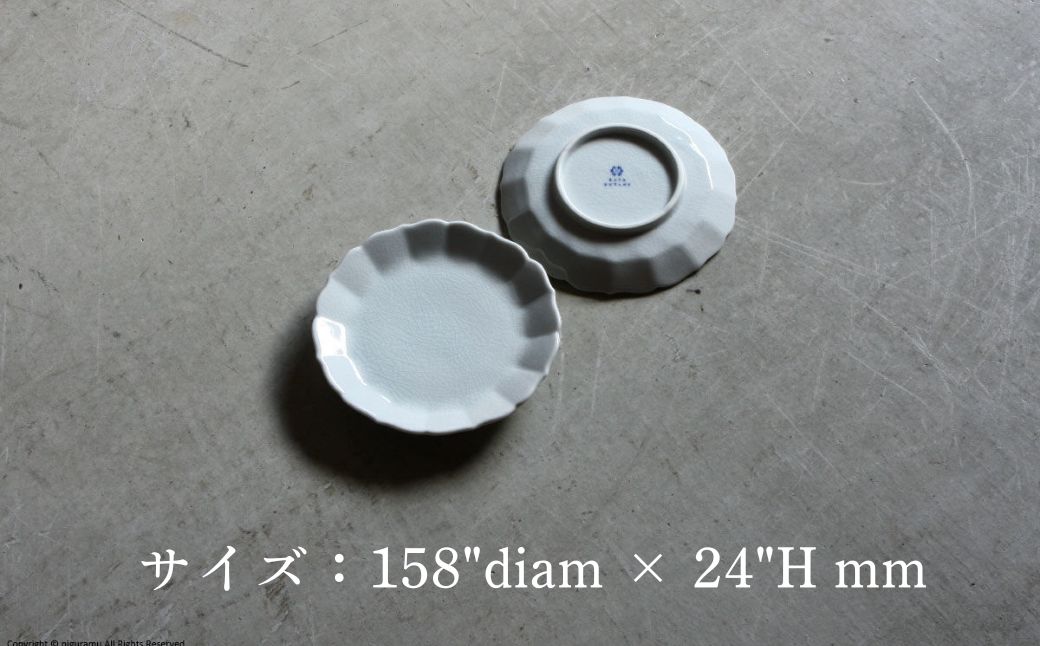 菊皿 160mm 貫入白磁 1枚 九谷焼｜石川県 小松市 株式会社にぐらむ