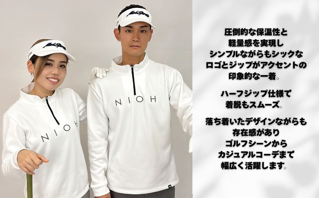 レディースエアライトロングスリーブモックネックシャツ/ホワイト/LLサイズ  ゴルフウェア ゴルフ レディース ロゴカラー モックネック 白 おしゃれ コーデ｜石川県 小松市【有限会社ドオム】