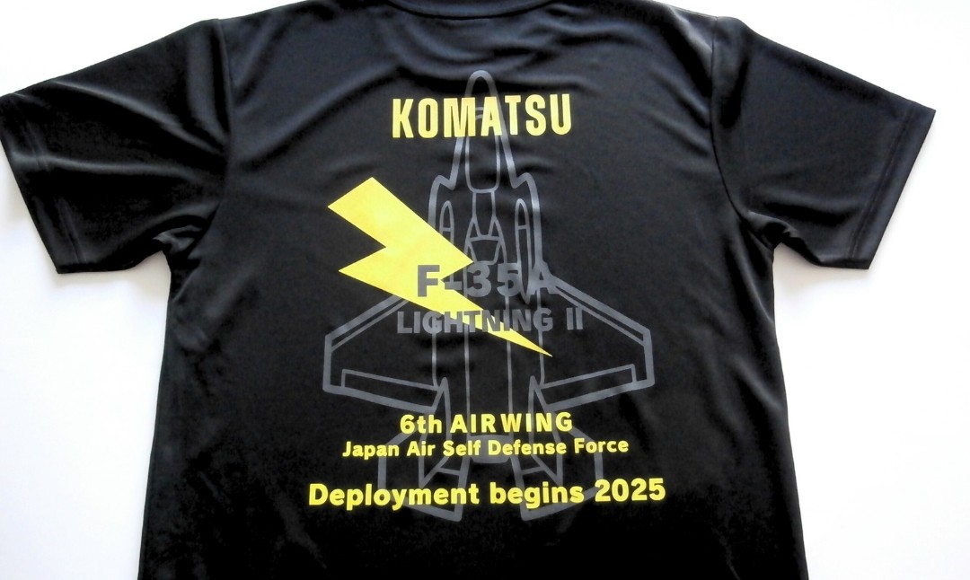 小松基地オリジナルF-35A Tシャツ 黒（Lサイズ）