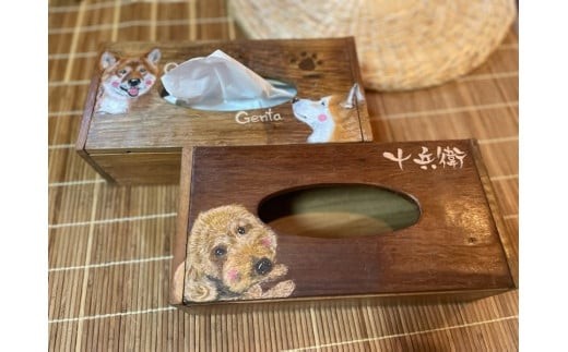 ペット似顔絵ティッシュボックス（１ペットのみ）