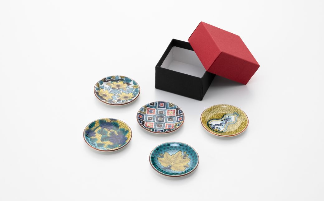 姫皿 はしおき 名品コレクション 5枚セット 九谷焼｜石川県 小松市 打田平太郎商店