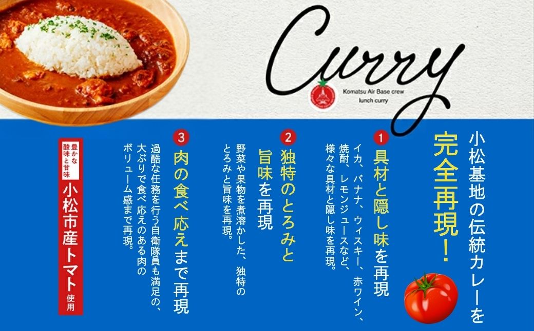航空自衛隊 小松基地 隊員給食カレー 選べるパッケージ 3個セット