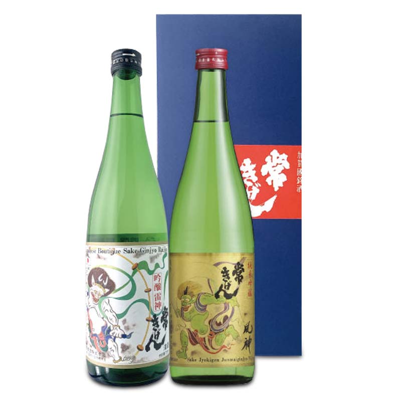 常きげん 純米吟醸 風神・吟醸 雷神 箱付セット 720ml×2本 JK-FR ギフトセット 飲み比べ セット 国産 日本酒 純米 吟醸 吟醸酒 箱入 ご当地 地酒 酒 アルコール 鹿野酒造 贈り物 ギフト F6P-1736