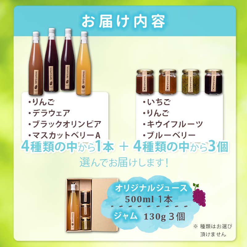 オリジナルジュース　500ml×1本とジャム140g×3個セット F6P-1814